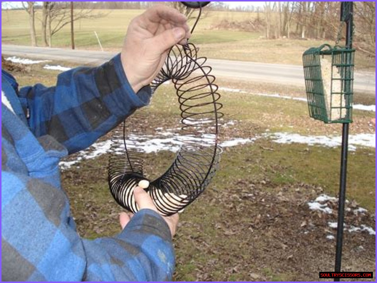 How To Put A Slinky On A Bird Feeder Pole?